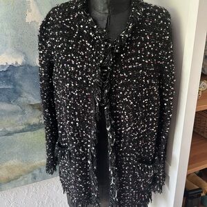 # Ellen Tracy M 45% Cotton 35 % Merino Sequined Sparkly Cardigan/Jacket